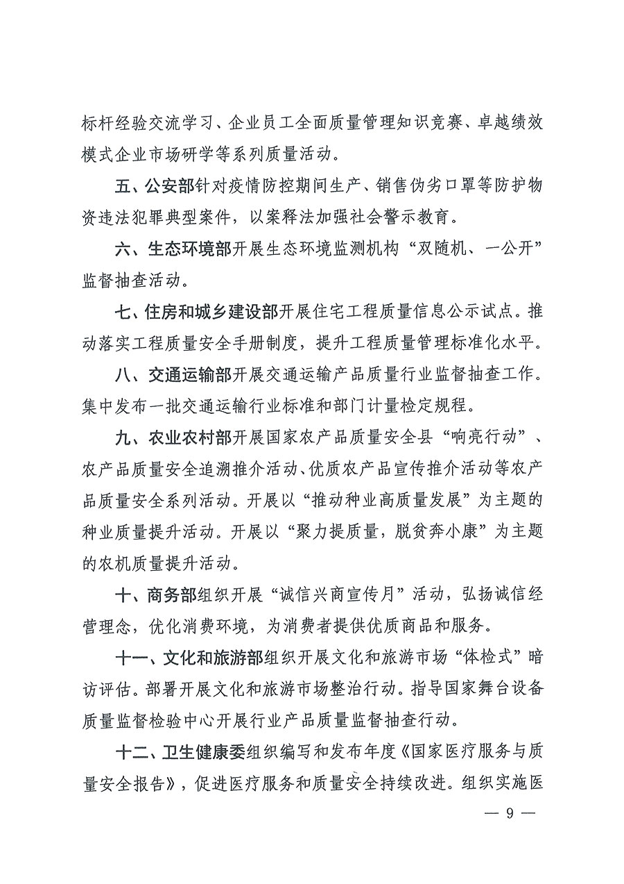 市場(chǎng)監(jiān)管總局等16個(gè)部門關(guān)于開展2020年全國&ldquo;質(zhì)量月&rdquo;活動(dòng)的通知（國市監(jiān)質(zhì)〔2020〕133號(hào)）